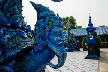 Wall Mural - Blue Temple Wat Rong Suea Ten Beautiful temple in Chiang Rai province