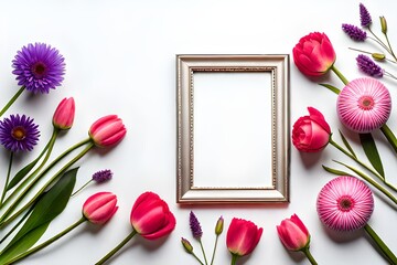 Wall Mural - A Celebration of Spring: Flower Frame Mockup