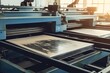printing press creating an image on paper. Generative AI