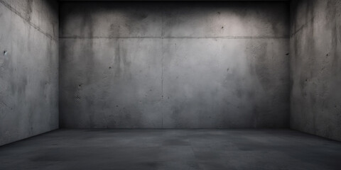Wall Mural - Grunge interior room with concrete wall and floor. Empty concrete space. Generative AI