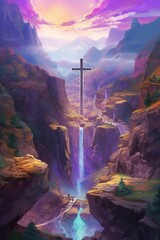 Wall Mural - spiritual illustration god religious gospel grace blessed background faith art prayer christianity digital artwork easter
jesus christ god holy saint saviour disciple christian generative ai art