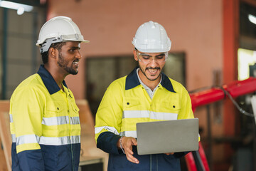 Sticker - Professional industry engineer and factory foreman worker team person Wearing safety helmet hard hat, Technician people teamwork in work site of business construction and manufacturing technology job