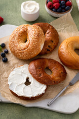 Wall Mural - Homemade freshly baked bagels ready to eat
