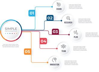 Business data visualization. Process chart. Abstract elements of graph, Parts or Processes. Business presentation.