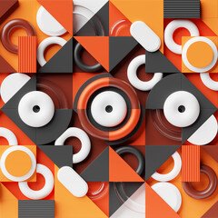 Poster - 3D multicolor geometric shapes . Abstract  design elements. Dynamic  abctract  pattern, 3D illustration