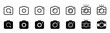 © Evolvect - Camera icon set. photo camera in flat style symbol. photography camera line art signs, vector illustration