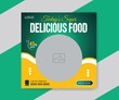 Delicious food social media and Instagram post design template
