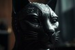 Mask in the likeness of a black cat. Generative AI