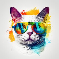  cat with glasses