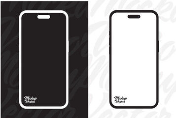 Wall Mural - White black smartphone  new mock up vector.