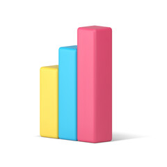 Chart bar graph column increase statistic structure profit trend business analyzing 3d icon vector