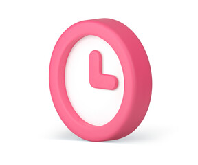 Poster - Time counter hour minute measure stopwatch countdown pink isometric 3d icon realistic vector