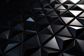  black abstract background with overlapping triangular shapes. Generative AI