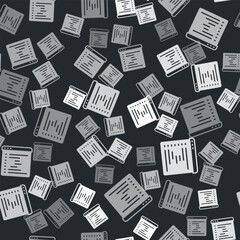 Poster - Grey Browser window icon isolated seamless pattern on black background. Vector