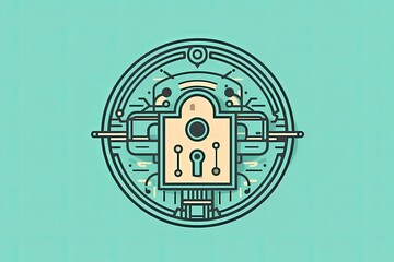 Poster - circular machine with a stylized design. Generative AI