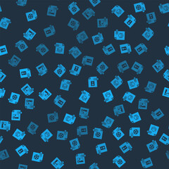 Poster - set avi file document, psd, wav and gif on seamless pattern. vector