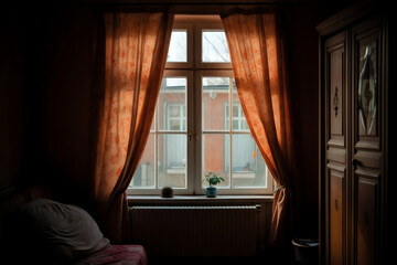 curtains on window. AI Generated