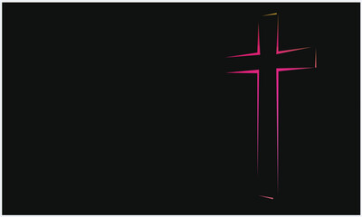 Wall Mural - cross lines black background, color neon light, pink purple gradient 