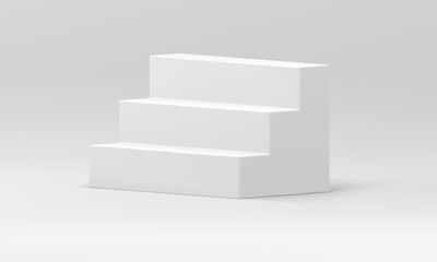 3d staircase white architecture steps podium achievement progress growth opportunity vector