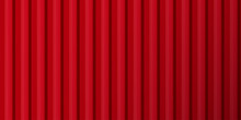 A Sheet Of Red Corrugated Board. Galvanized Iron For Fences, Walls, Roofs. Realistic Isolated Vector Illustration.