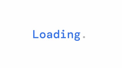 Fototapete - Simple horizontal loader animation. Sentence case. Text message 4K video footage on white background. Colorful loading progress indicator with alpha channel transparency for UI, UX web design