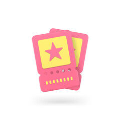Poster - Coupon ticket card commercial marketing business offer pass tag voucher 3d icon realistic vector