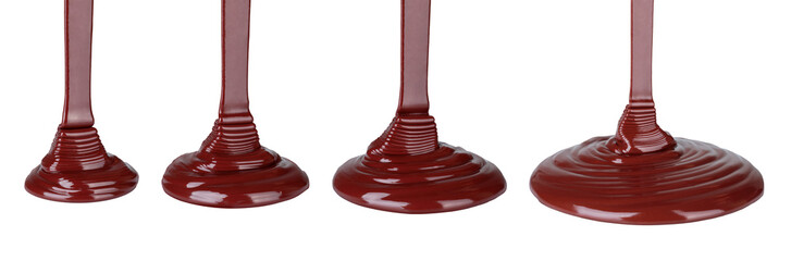 Aufkleber - Set of Melted Chocolate Dripping in increasing progression, on transparent background