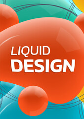 Wall Mural - abstract background with 3d liquid shapes. modern fluid poster, cover, dynamic layout banner. trendy