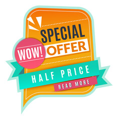 Canvas Print - Special offer label. Promotional discount color sticker