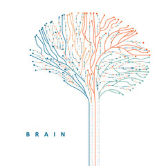 Poster - Abstract multicolored brain connections.