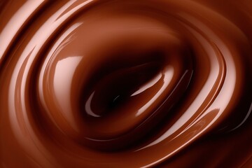 Sticker - Melted chocolate surface . Ai. Liquid chocolate close-up background. 