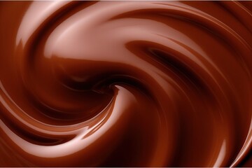 Sticker - Melted chocolate surface . Ai. Liquid chocolate close-up background. 