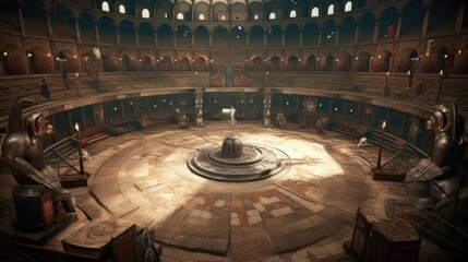 The magical gladiators arena is a place of high stakes and intense battles, where only the strongest and most skilled fighters survive, earning fame. Generated by AI.