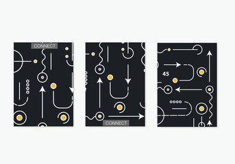 Poster - Abstract geometric technological background. Vector creative design