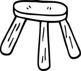 line drawing cartoon low stool