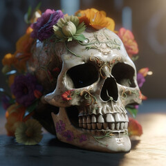 Wall Mural - Day of the dead, Dia de los muertos character. Generative ai.