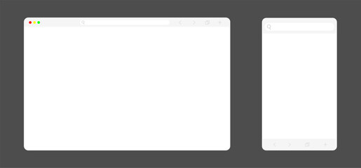Poster - Web browser in multiple responsive devices sizes, vector.