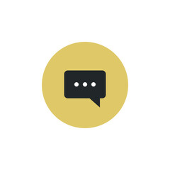 Canvas Print - Chat vector icon in yellow circle