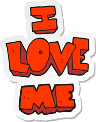 Wall Mural - sticker of a i love me cartoon symbol