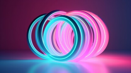 Poster - Neon pastel spirangle on white background with copyspace. Generative ai