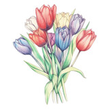 Fototapeta Tulipany - Tulips Flower Artwork