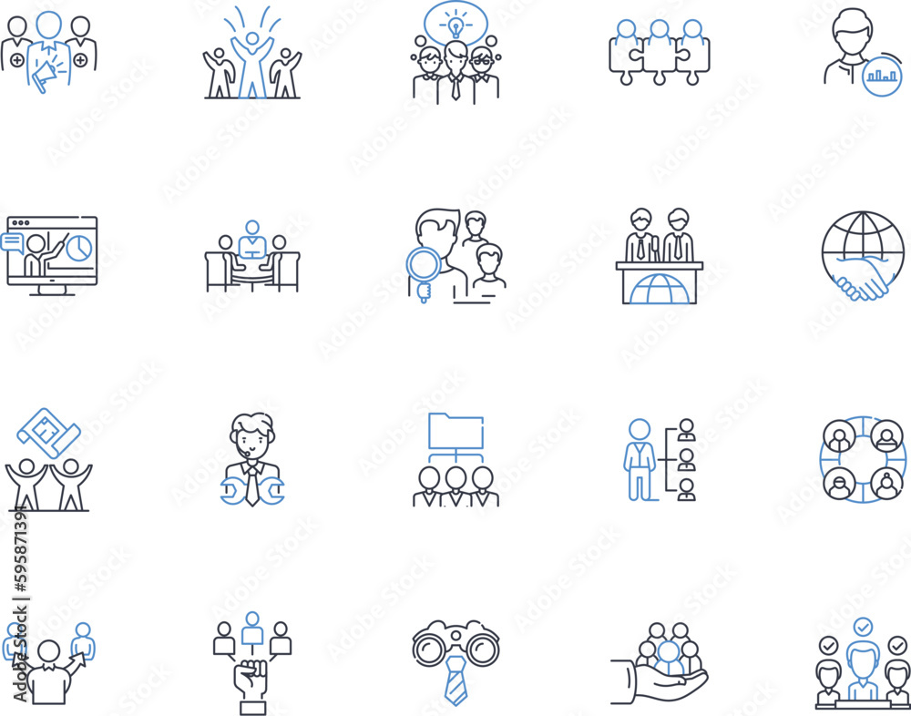 Business direction line icons collection. Strategy, Vision, Mission ...