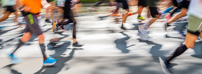 Wall Mural - marathon runners in motion