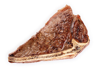 Poster - Grilled new york steak isolated on white background. With clipping path.