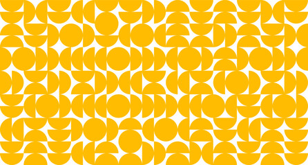 Aufkleber - Geometric pattern background, vector abstract contemporary multicolored trendy pattern. Yellow circle background. Modern op-art