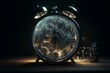 Illustration of the biological clock controlling circadian rhythms in the brain. Generative AI