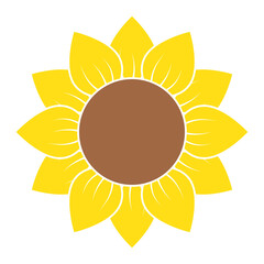 Wall Mural - Sunflower in flat style vector isolated