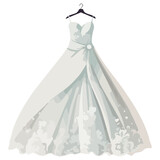 Fototapeta Tulipany - wedding dress illustration