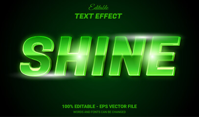 Wall Mural - shine 3d style editable text effect template
