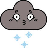 Fototapeta  - cute cartoon of a storm snow cloud